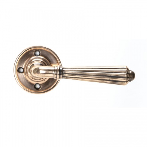 Polished Bronze Hinton Lever On Rose Set